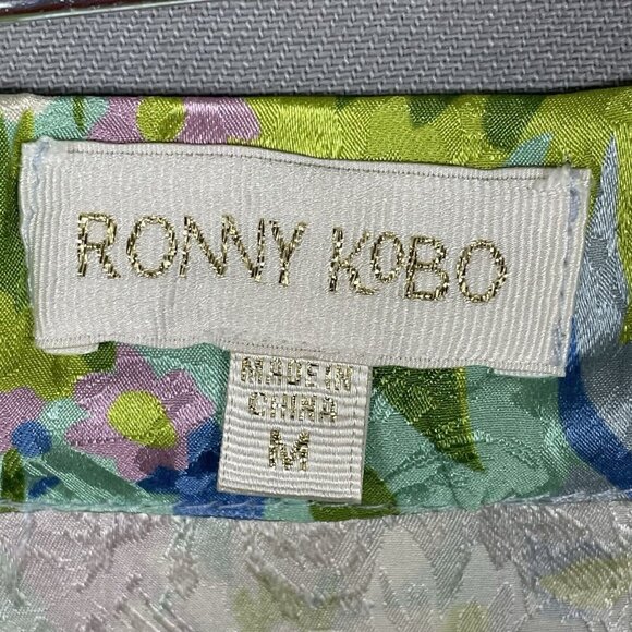 $358 Revolve Ronny Kobo Marlo Silk Blend Midi Skirt Size Medium M Jacquard Satin - Picture 9 of 15